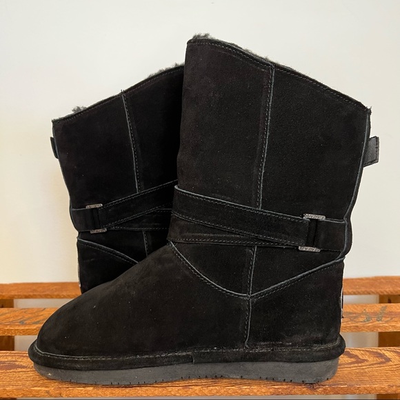 Bearpaw Prim III NeverWet Black Wool Blend Shearling Lined Suede Boots W… - Picture 7 of 10